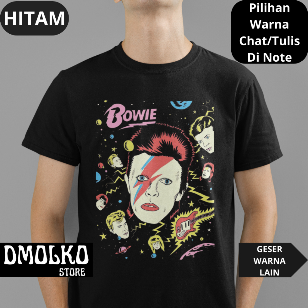 Kaos Band David Bowie 3 | Tshirt Musik Uk S - 7XL | Kaos Dewasa Dan Kaos Anak | Kaos Bigsize | Kaos 