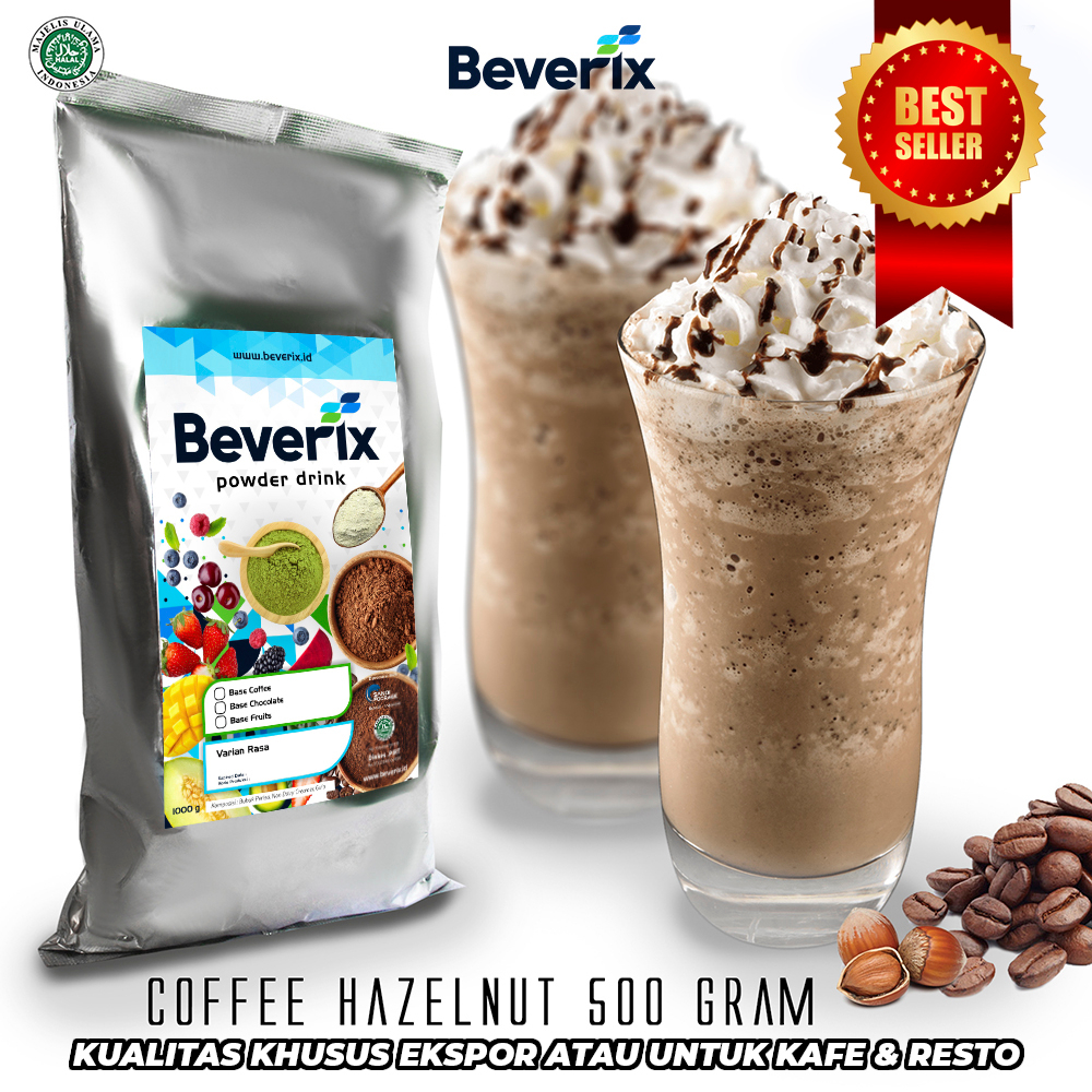 

Bubuk Minuman Kopi Rasa Ice Blend Hazelnut Beverix Fresh Powder Drink 500 Gram