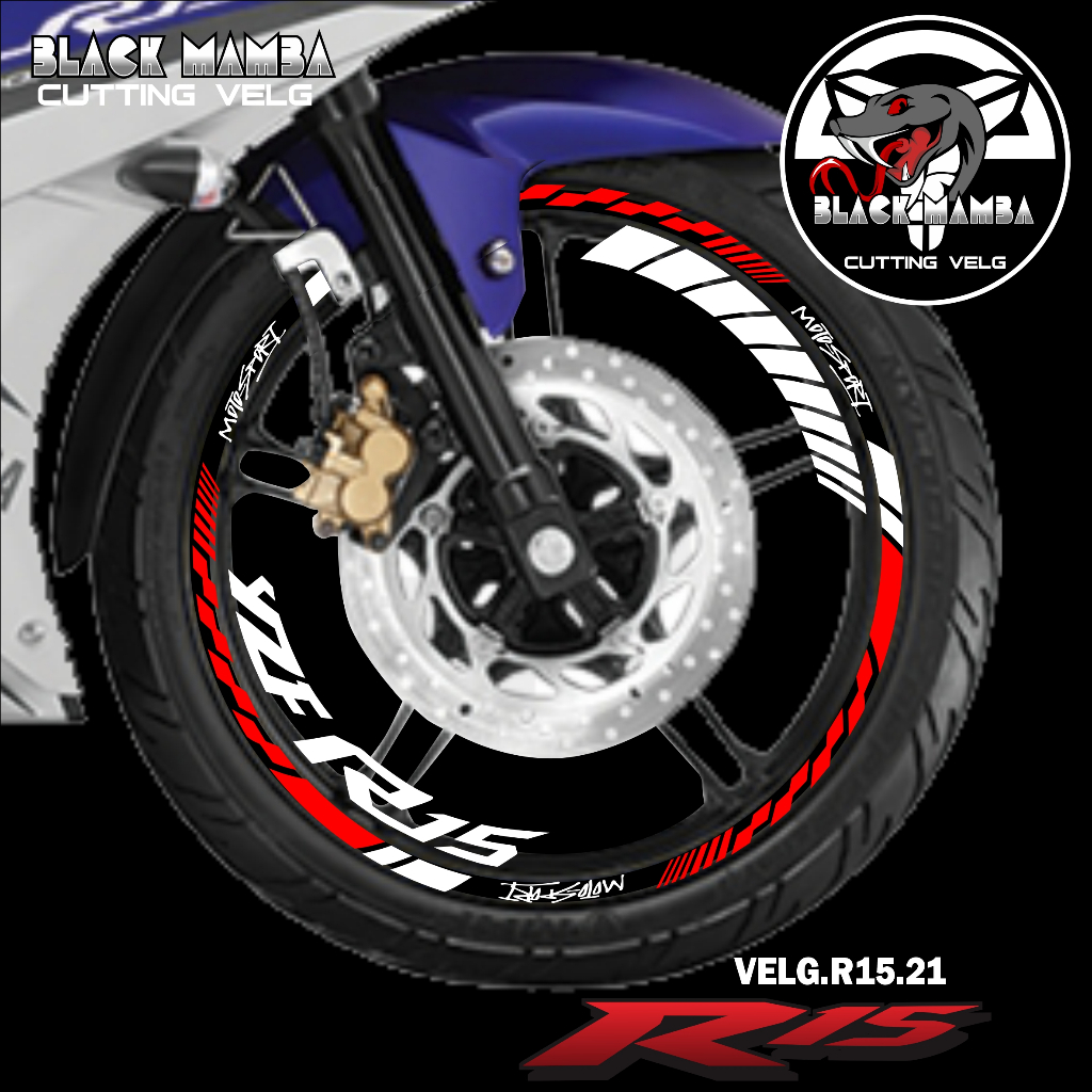 (COD) CUTTING STICKER VELG R15 - STIKER LIS LIST VARIASI BAN/VELG YAMAHA R15 21
