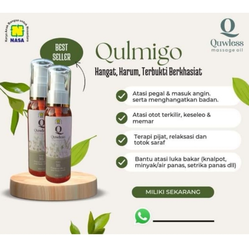 Qulmigo | Quwless Massage Oil NASA | Minyak Pijat  100ml
