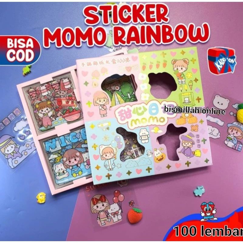 

Stiker Momo Rainbow 4 Warna 1 Box Isi 100 Lbr