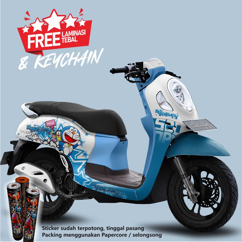 Decal stiker New Scoopy fi karbu fino Doraemon  2010 - 2015 - 2018 - 2020 - 2023 Full Body. Striping