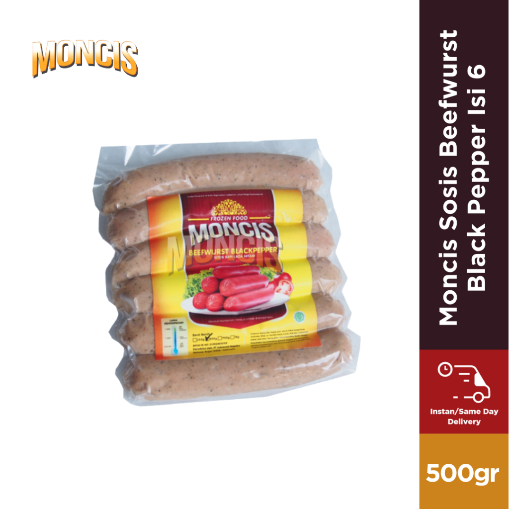 

Moncis Sosis Sapi Beefwurst Black Pepper Isi 6