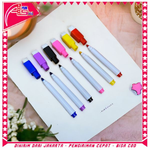 

AS Spidol Papan Tulis Mini Magnet White Board Sepidol Kecil Mini Magnetik Warna Warni Penghapus Wipe And Clean Whiteboard Magnetic Marker Anak Anak Spidol 2 IN 1