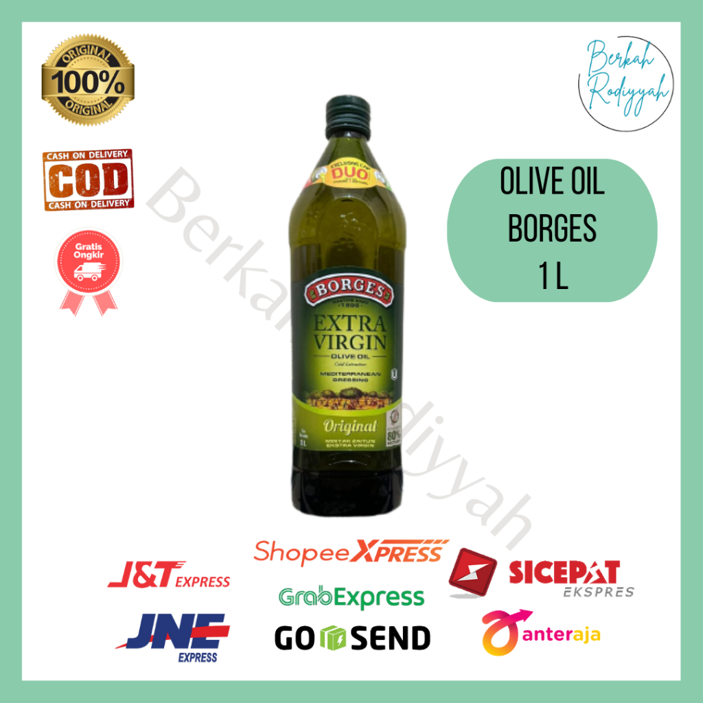 Borges 1 Liter Extra Virgin Olive Oil (Minyak Zaitun) ORIGINAL BISA DIGUNAKAN UNTUK MASAK, MINUM, WA