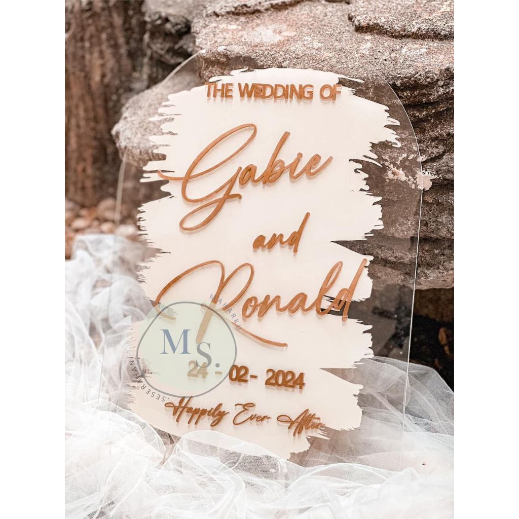 Acrylic Welcome Sign / Wedding Sign / Papan Ucapan/Dekorasi Lamaran/ Dekorasi Pernikahan/ wooden Sig
