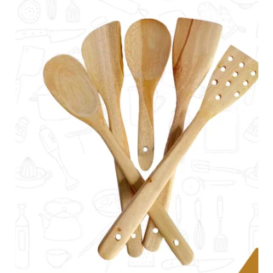 Sutil Sendok Spatula Sodet Kayu Mahoni set isi 5 pcs