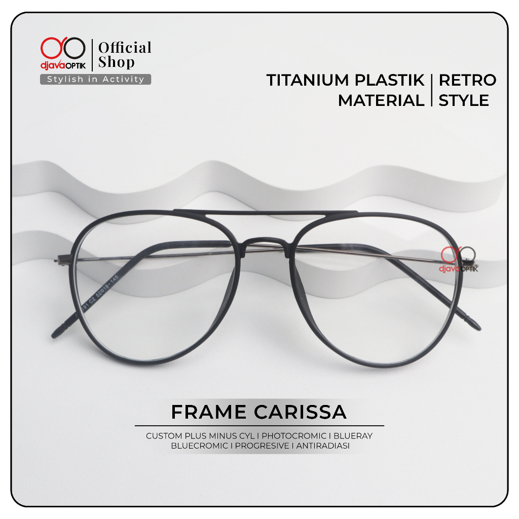DJAVA OPTIK - Frame Carissa - Kacamata Korea Oversize Plastik Lentur