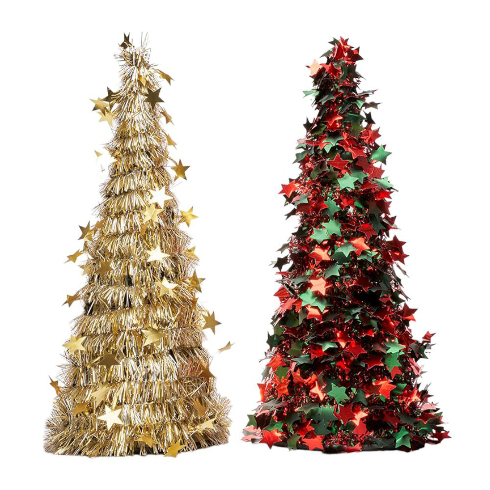 Pohon Natal Meja Tinsel Starburst 50cm Pajangan Dekorasi Ornament Hiasan Natal Pohon Dekorasi Natal