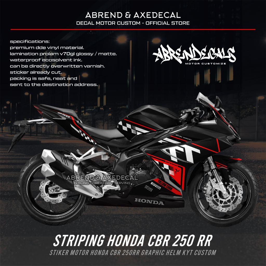 STRIPING CBR 250 RR GRAFIS HELM KYT / STIKER MOTOR HONDA CBR 250RR DESIGN CUSTOM