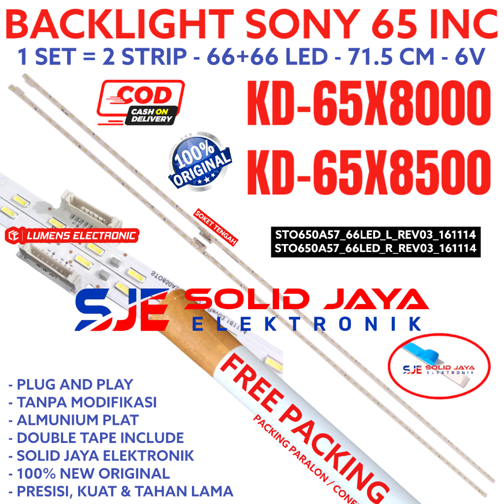 BACKLIGHT TV LED SONY 65 IN KD 65X8000 65X8500 KD65X8000 KD65X8500 KD-65X8000 KD-65X8500 65X LAMPU