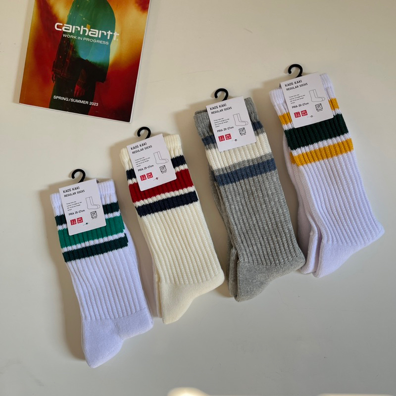 SALE UNIQLO KAOS KAKI GARIS BERLAPIS ORIGINAL/UNIQLO ANTI ODOR SOCKS ORIGINAL