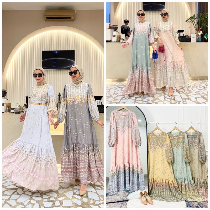 Gamis Katun Silk ice Lotus Premium | Gamis sultan | Gamis Kekinian | Baju muslim wanita simple modre
