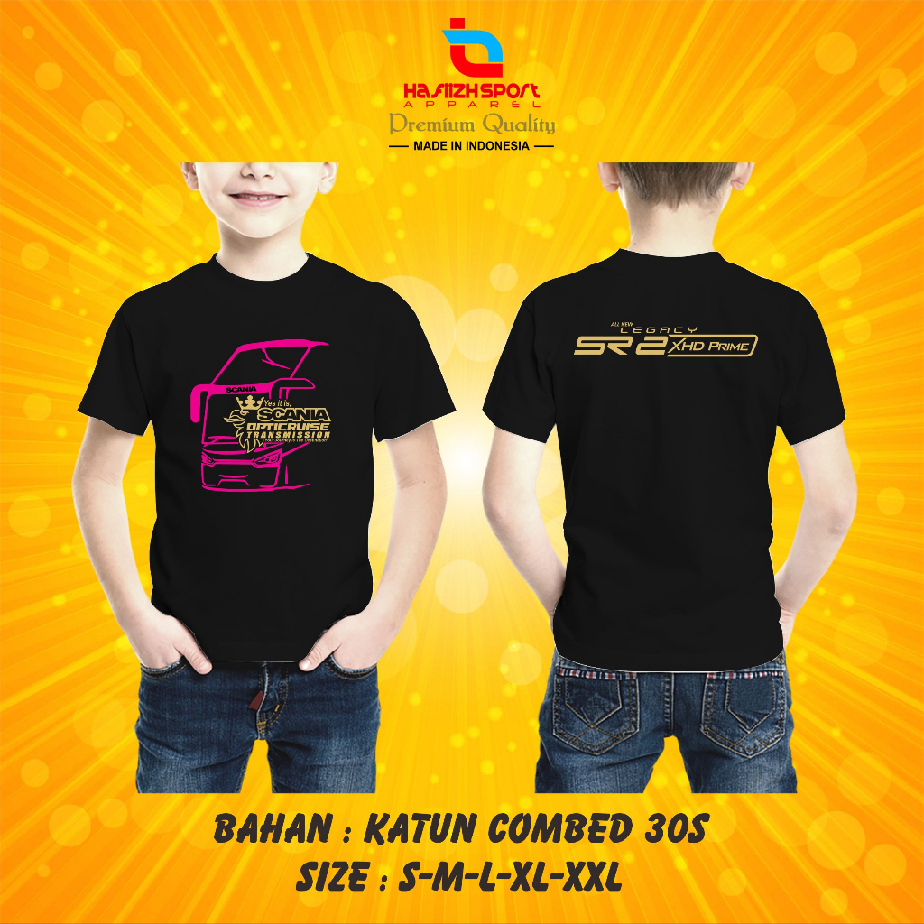 KAOS BAJU ANAK SCANIA ALL NEW LEGACY SR2 XHD PRIME PREMIUM