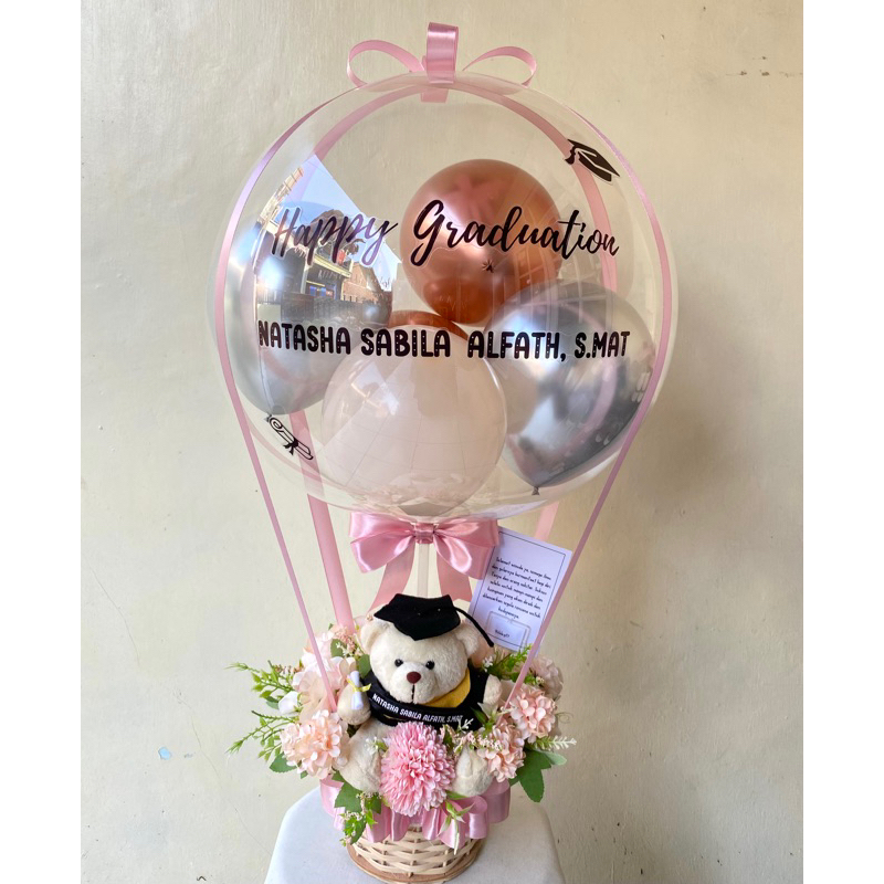 Bouqet Balon wisuda/Hadiah Wisuda/ Hampers Wisuda (Balon sudah di tiup)
