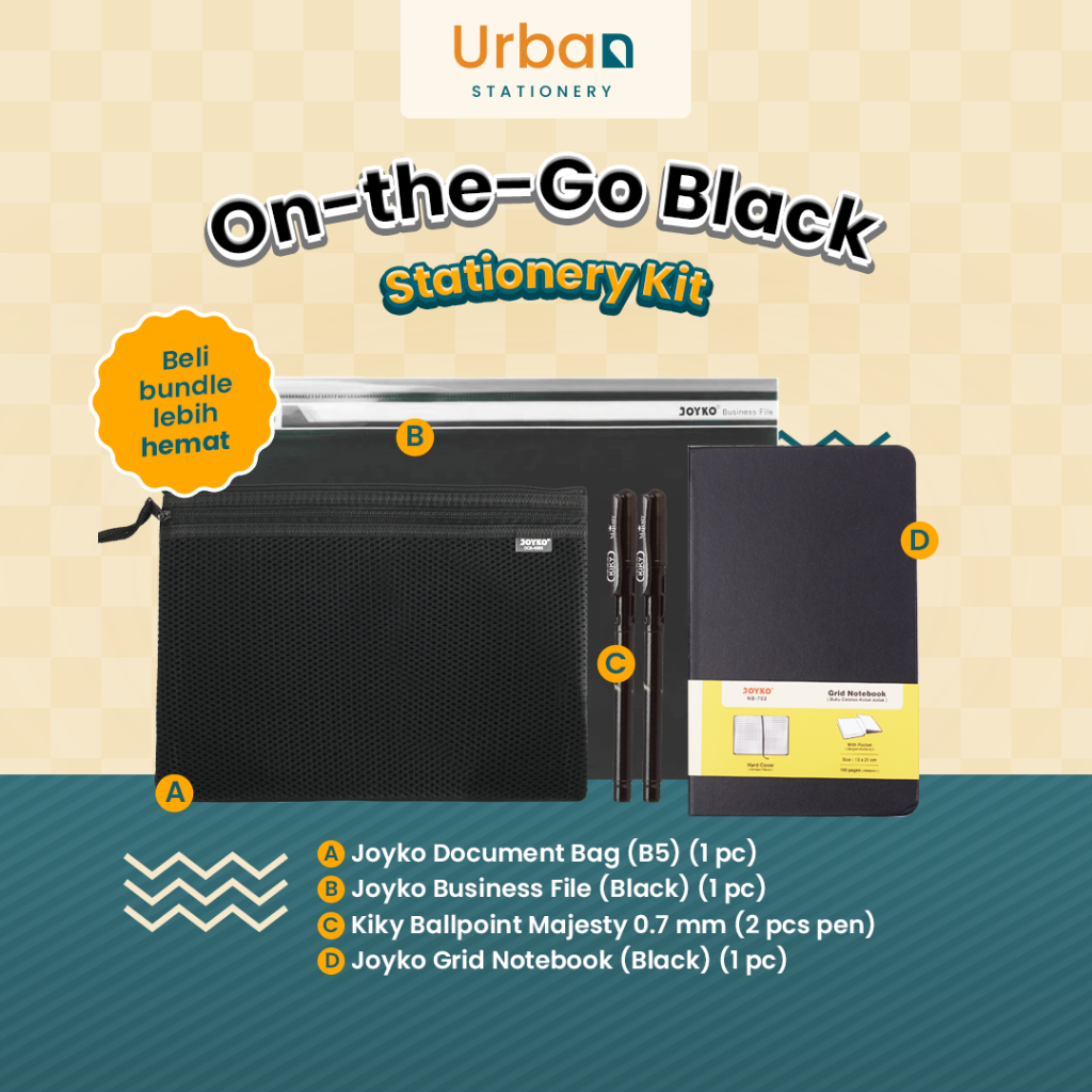 

On-the-Go Black Stationery Kit