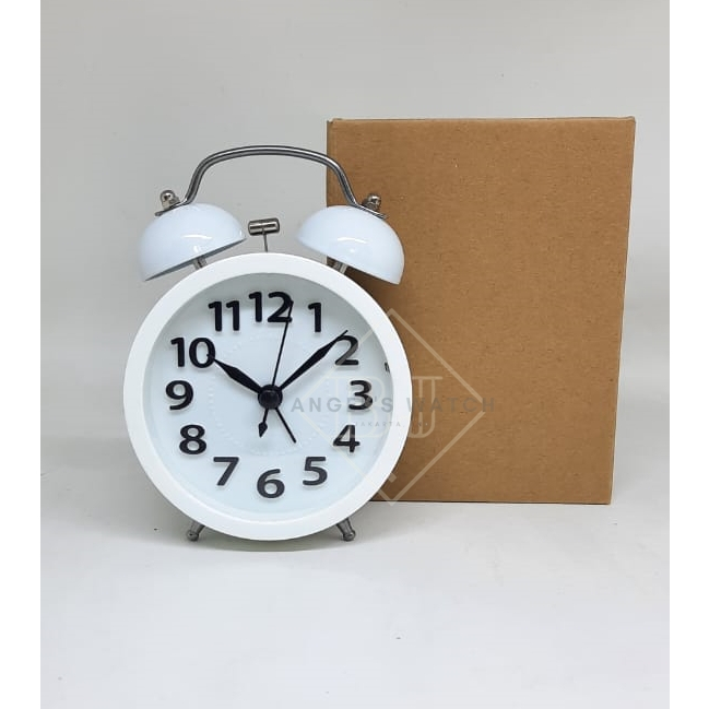 Jam Weker Beker Kring polos jam weker kring MURAH - Putih