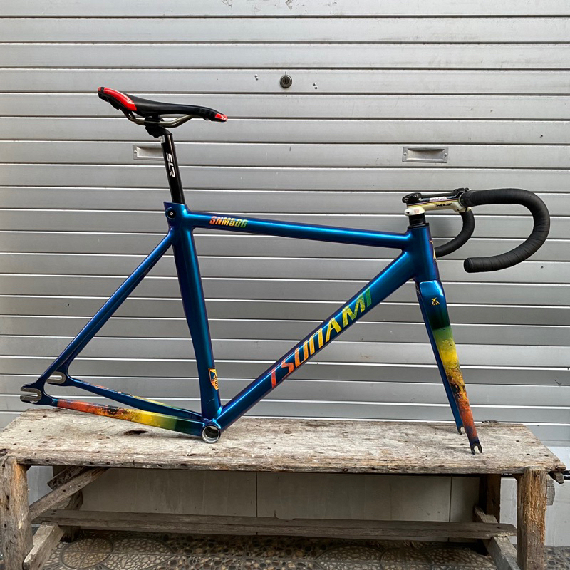 Frameset Tsunami SNM 500 Chameleon Size 52 Fork Carbon Tappered Include Headset Topcap Spacer Barset