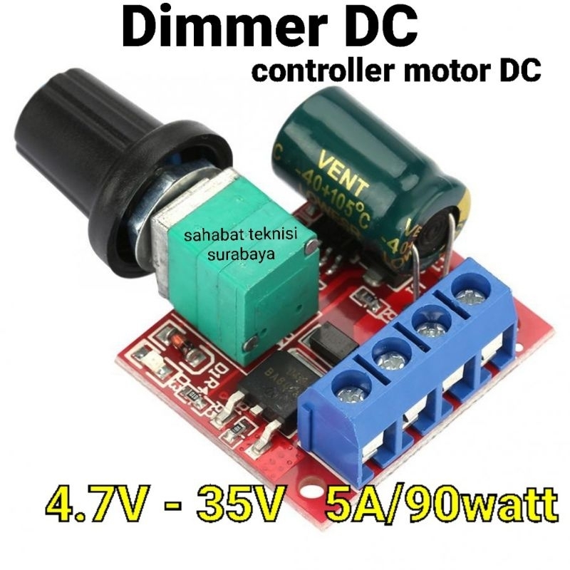 Dimmer DC | controller motor DC 5A/90watt pengatur kecepatan motor DC