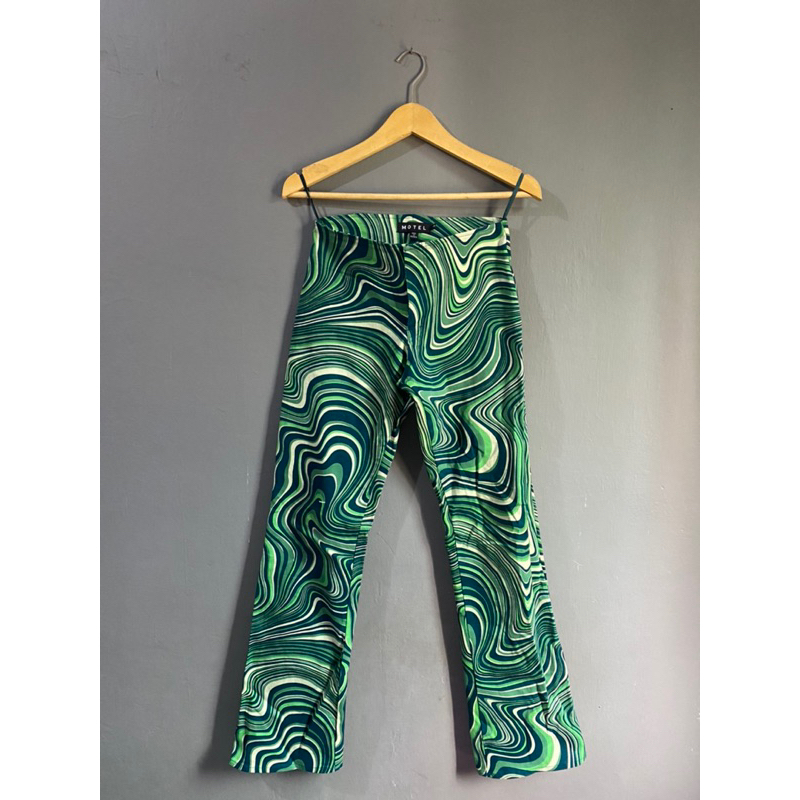 Preloved Ripple Green Pants by Motel Rocks