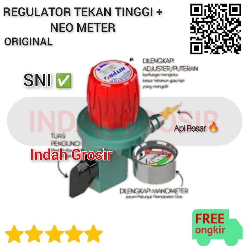 HITPRO METER regulator kompor gas tekanan TINGGI - ORIGINAL