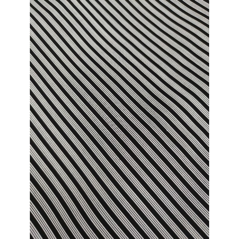 Kain Batik Motif Lurik Hitam Putih / Salur Kecil Bahan Katun / Lurik Ganjar