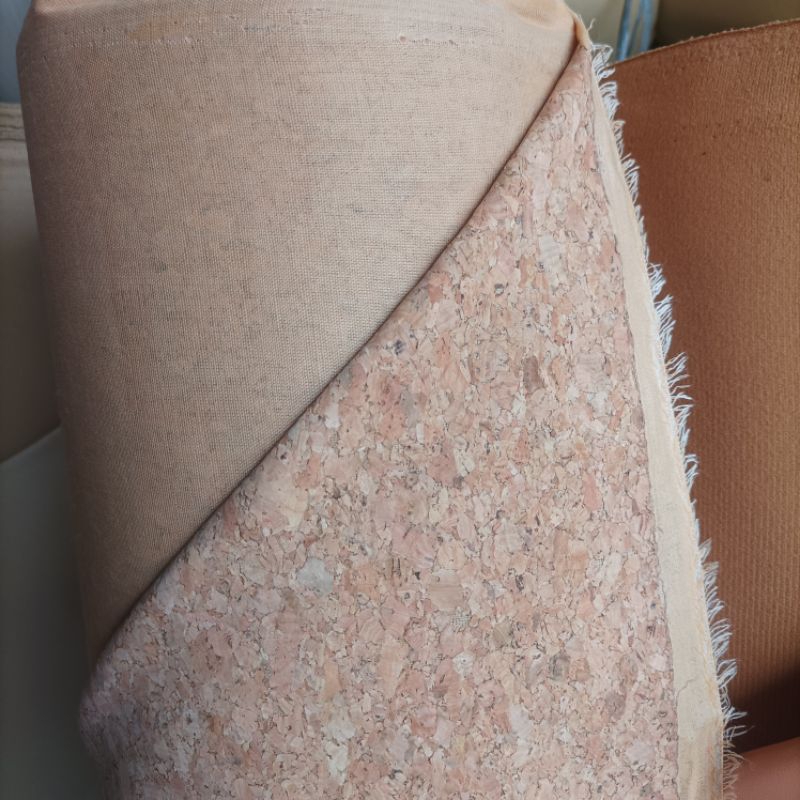 Kulit Sintetis Bahan Gabus Motif Kayu