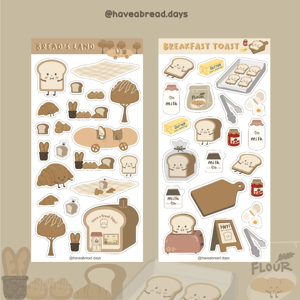 

haveabread.days - Bread's Land and Breakfast Toast Stickers