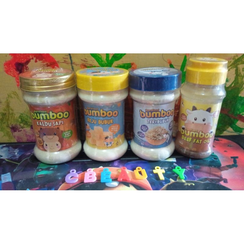 

Bumboo Barefood MPASI Kaldu Sapi, Keju Bubuk, Teri Bubuk Beef Fat Oil, minyak kelapa