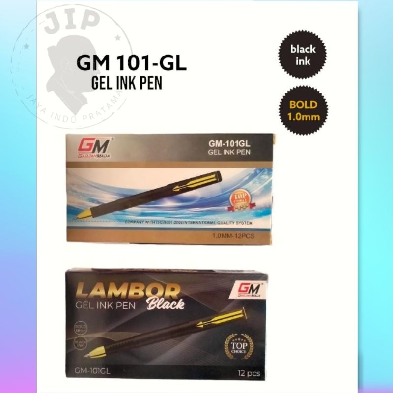 

(Biji) Bolpen GL - 101 GM 1.0 Lambor Biru dan hitam Pulpen tanda tangan TTD Gadjah Mada