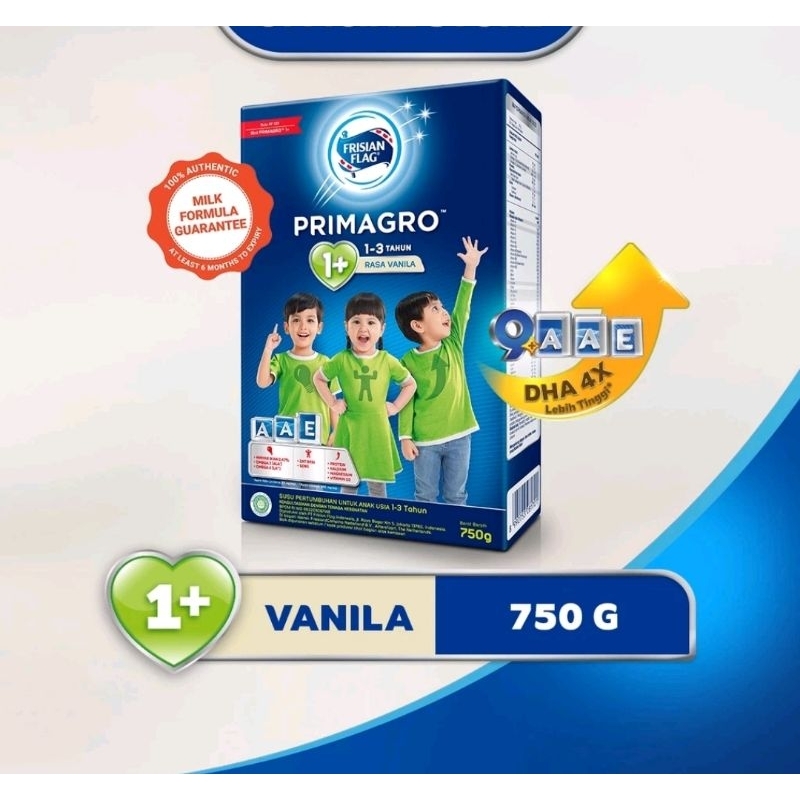 

FRISIAN FLAG PRIMAGRO 1+ Susu Pertumbuhan 750g Vanilla/ Cokelat