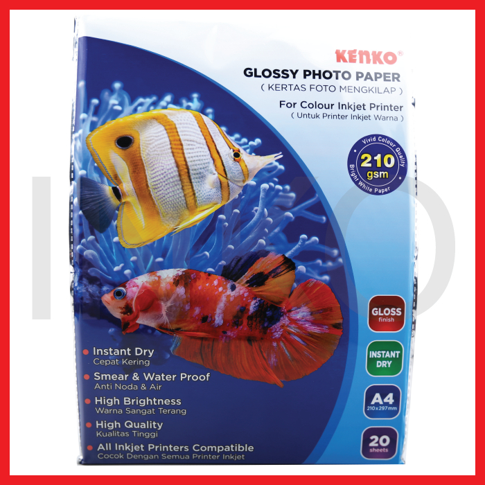 

KENKO GLOSSY PHOTO PAPER 210GSM A4 20 SHEETS