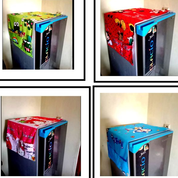 Cover Kulkas - Sarung Penutup Kulkas Murah - Taplak kulkas kain - Taplak Kulkas