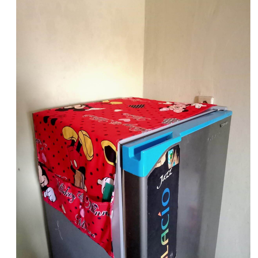 Cover Kulkas - Sarung Penutup Kulkas Murah - Taplak kulkas kain - Taplak Kulkas