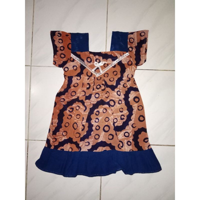 Baju Dress / Daster Batik Anak Perempuan Kekinian