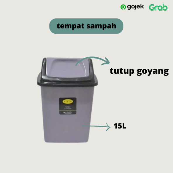Tempat Sampah 15 Liter - tutup goyang