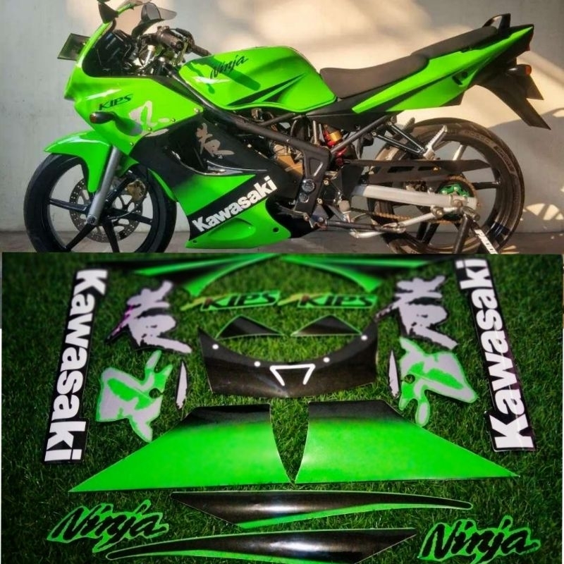 Stiker striping ninja rr old SE 2011 GEN 4 hijau Laminasi glosy