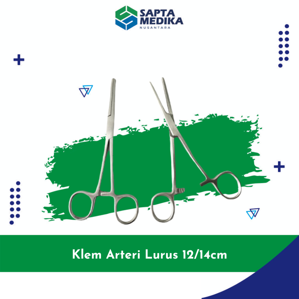 Klem arteri lurus 14cm/12cm