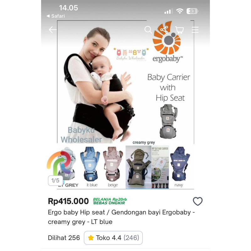 Ergo gendongan hipseat