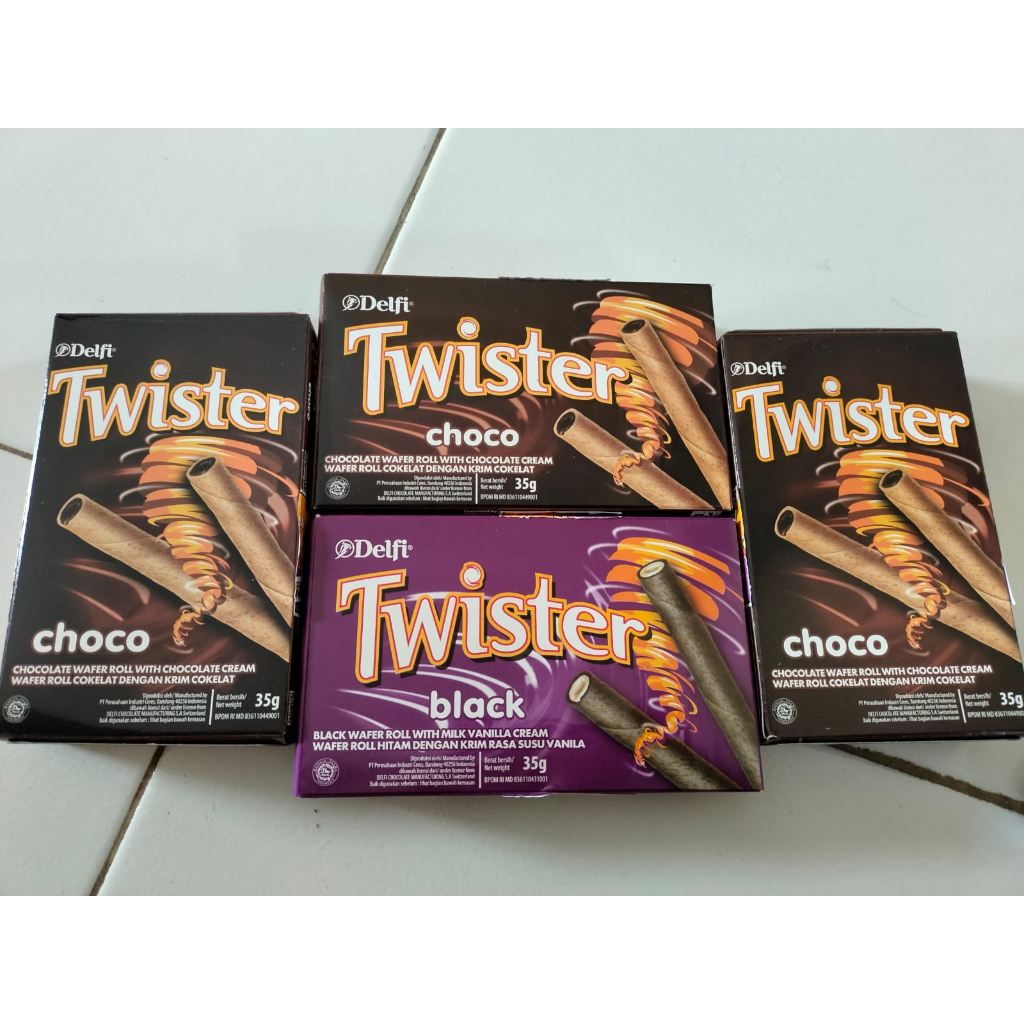 

PAKET TWISTER BOX ISI 4 (3 COKLAT DAN 1 VANILA)