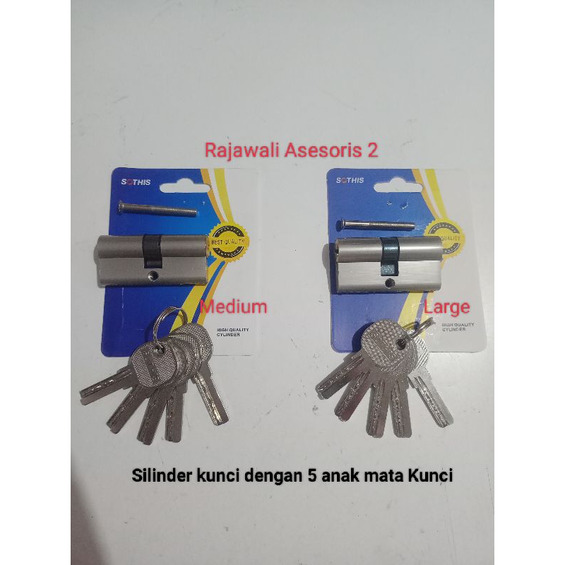 Silinder Kunci Computer 60 mm + 4 Kunci Anak Kunci Pintu Besar / Kecil / Medium