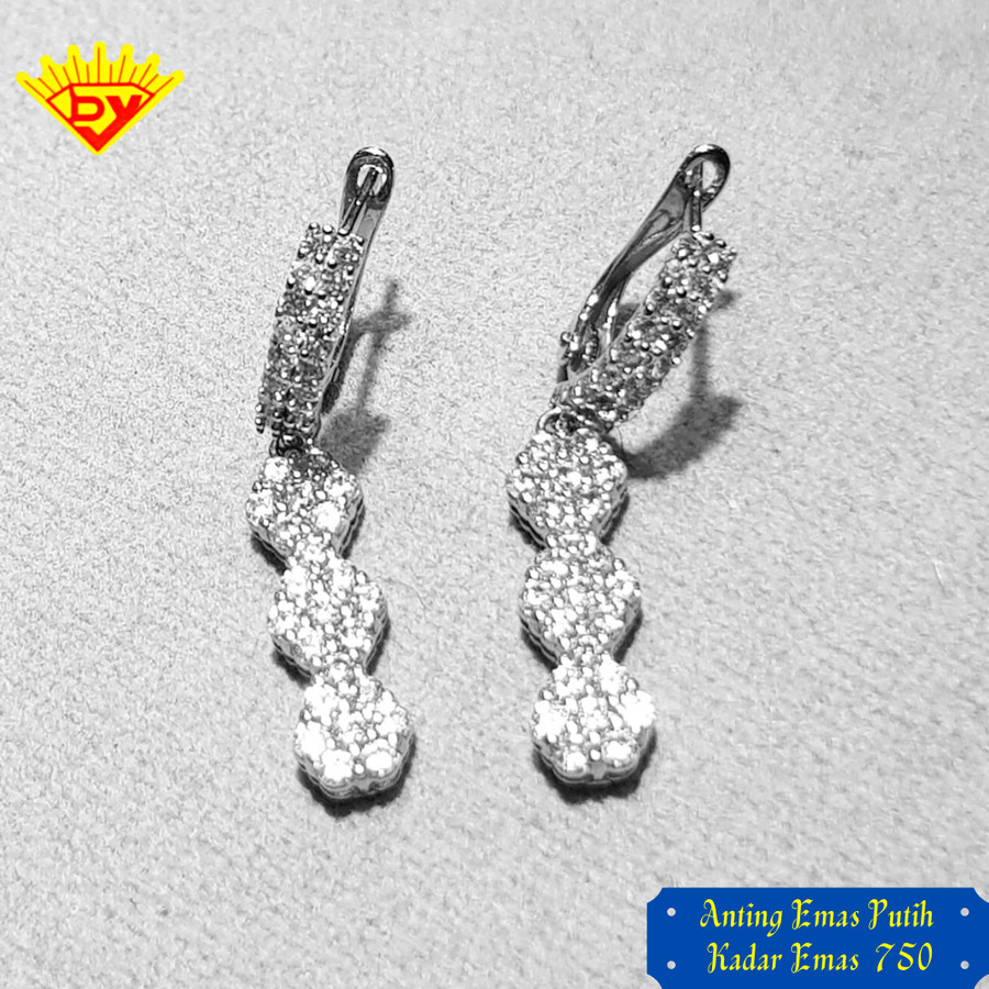 Anting Emas Putih Kadar Emas 750