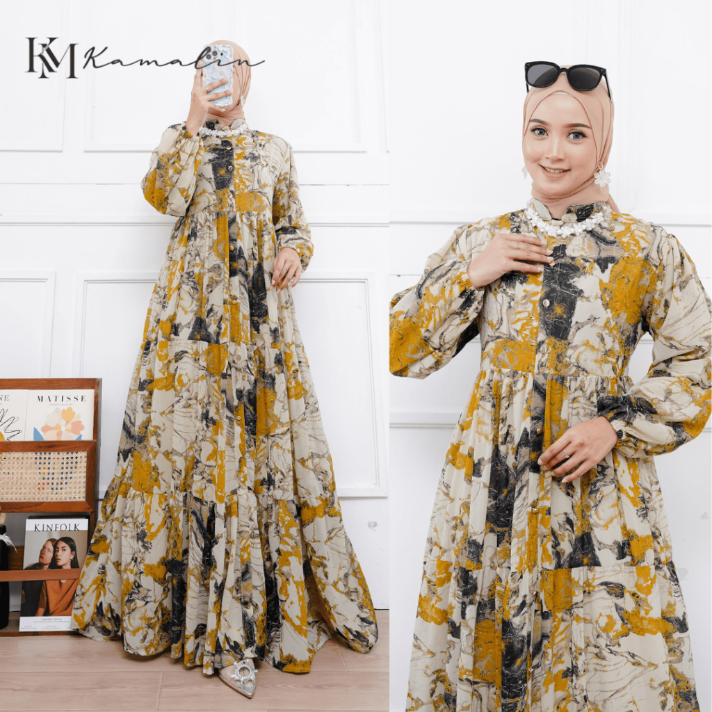 Gamis Jumbo Terbaru Lebaran 2023 Ceruti Babydoll Mayung Busui Motif Namora