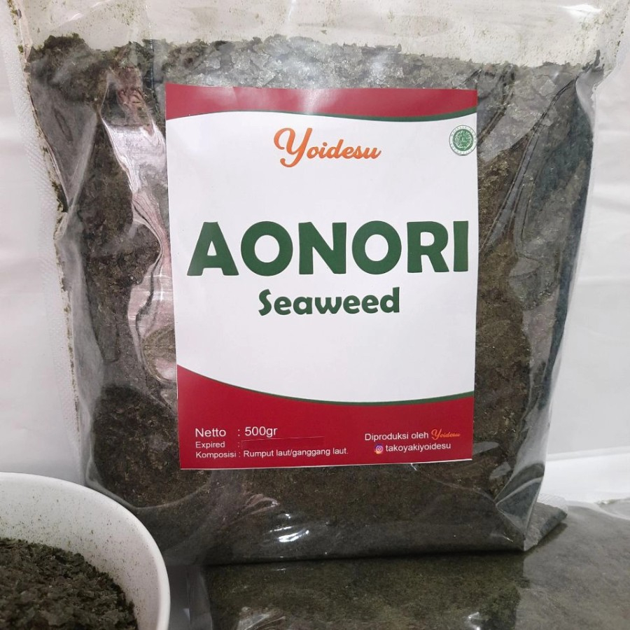 

Aonori 500Gram Nori Bubuk Ganggang Laut atau Rumput Laut Powder