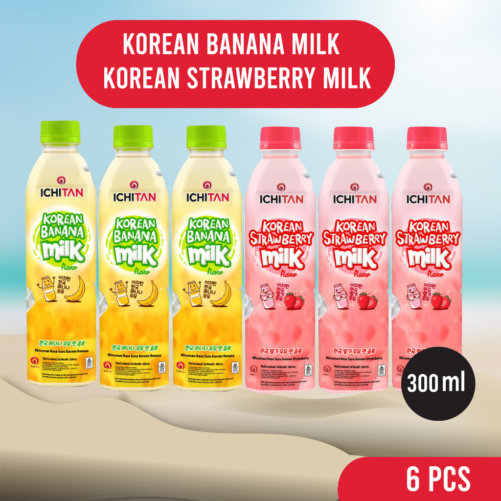 

Ichitan Korean Banana Milk and Ichitan Korean Strawberry Milk 250ml | Bundling 6