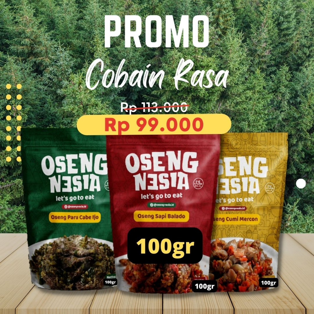 

Paket Cobain Rasa (Oseng Paru, Oseng Sapi, Oseng Cumi)