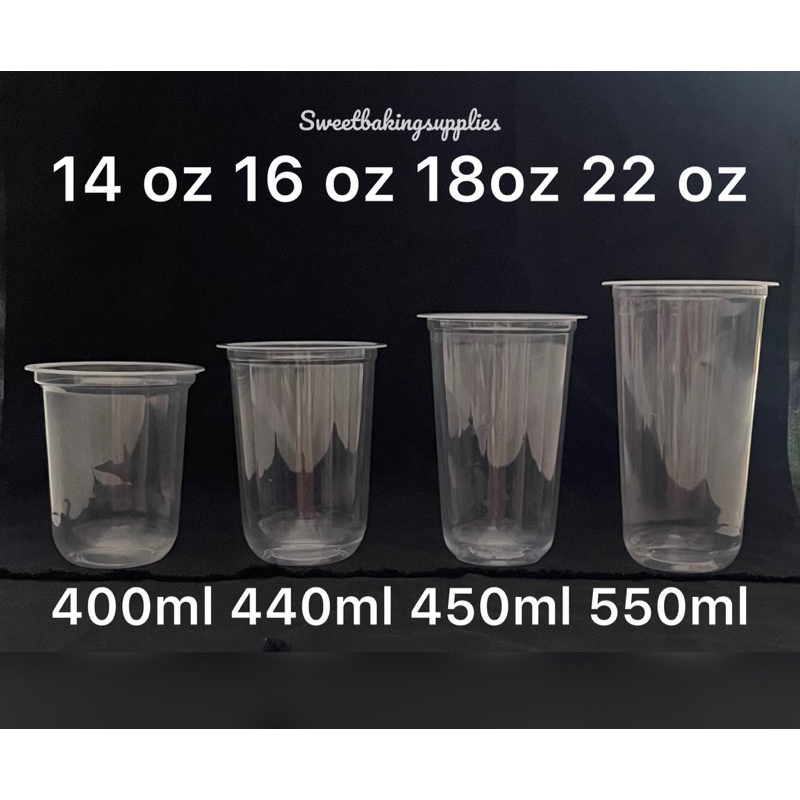 GELAS PLASTIK BENING OVAL U CUP 14/16/18/22 OZ