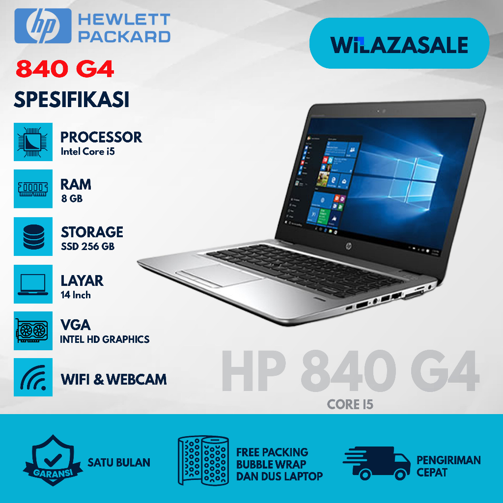 Laptop Bisnis Berkualitas HP EliteBook 840 G3 RAM8GB SSD256GB