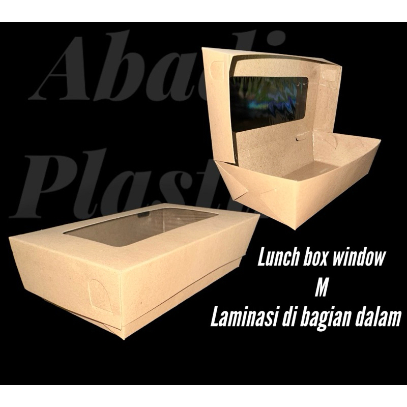 LUNCH BOX KRAFT WINDOW M/KOTAK NASI/KOTAK PAPER LUNCH M-ISI 100 pcs