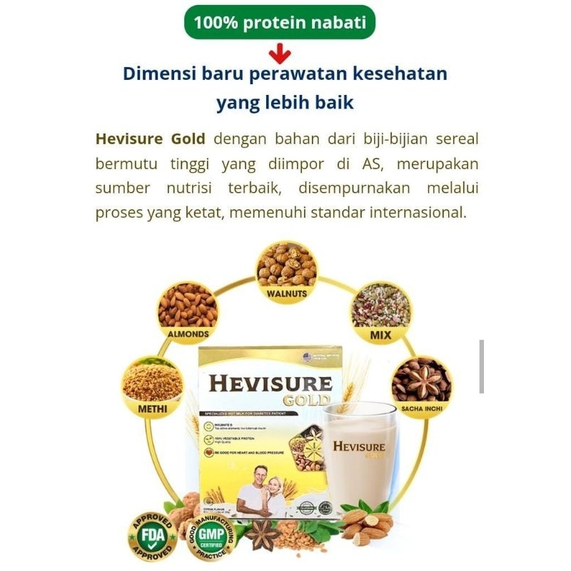 

New // Hevisure Gold Minuman Susu Nabati Isi 12 Sachet // 100% Original